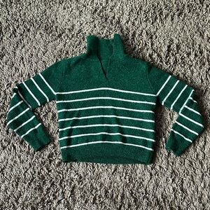 Green Striped Women's Sweater
